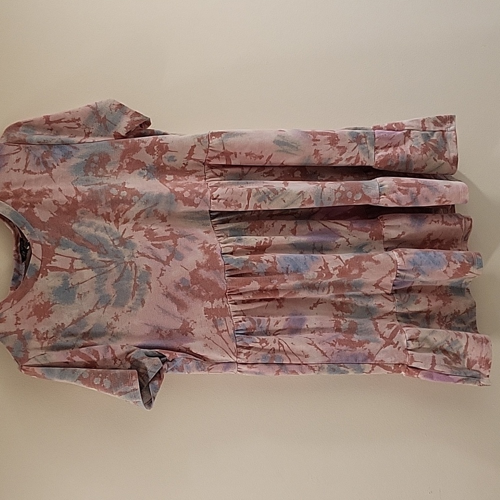 Lily Rose Girls XXL Pink Tie Dye Cotton Babydoll Dress.